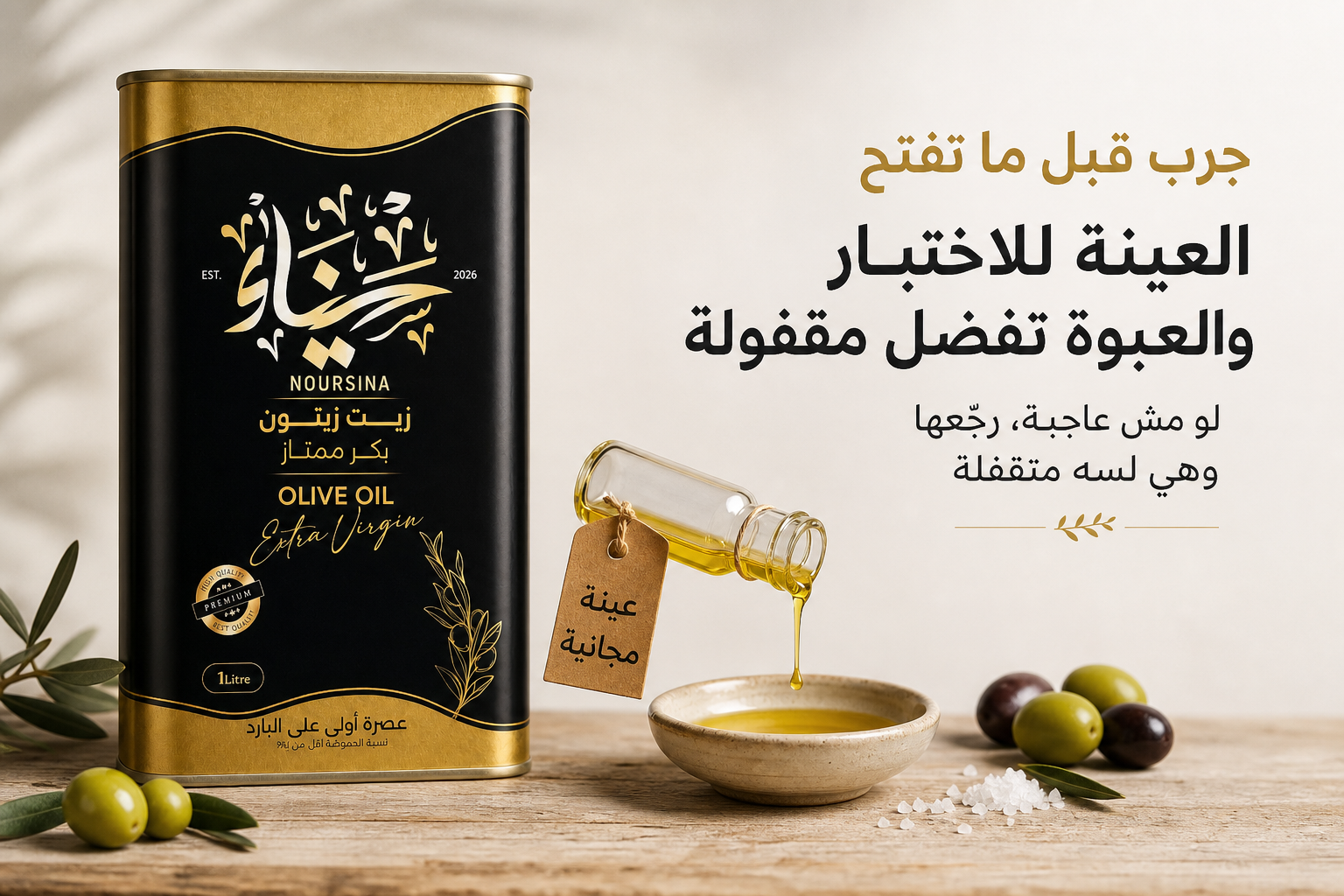 شحن مجاني للتر فأكثر مع عينة مجانية للتجربة والعبوة تفضل مقفولة